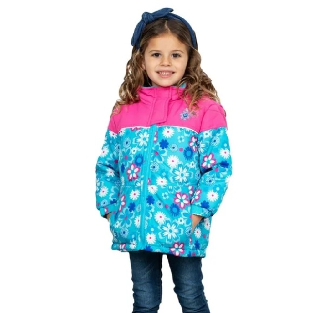 Rugged Bear Little Girls' Floral Printed Puffer Coat/Jacket 2T NWT